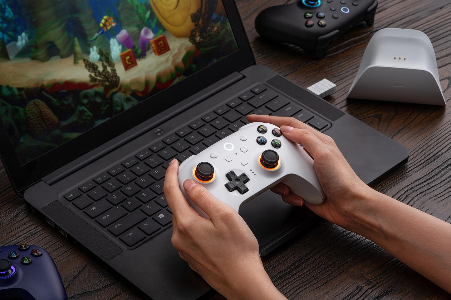 8Bitdo Ultimate 2 Wireless Controller TMR Joysticks, Hall/Tactile Triggers with Charging Dock - PC | Apple | Steam | Android
