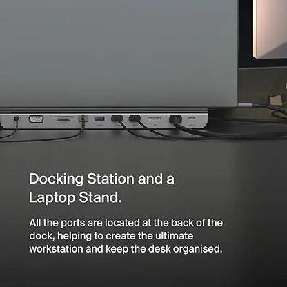 Belkin 11-in-1 USB-C Hub Dock With 4K HDMI, 100W Power, 1000M LAN, USB 3.0, VGA 1080P, SD Card Reader, Type-C, Aluminum Alloy, High-Speed Data Transfer