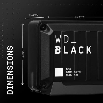 WD_BLACK D30 Game Drive SSD- Portable External Solid State Drive, Compatible with Xbox and PC, Up to 900MB/s - WDBAMF0010BBW-WESNWDBAMF0010BBW-WESN - 1TB | 2TB