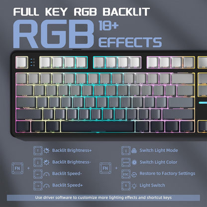ATTACK SHARK X87 Wireless Tri-Mode Mechanical Gaming Keyboard - Black