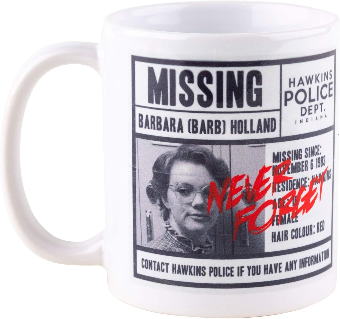 Stranger Things Ceramic Mug with Image of Missing Barb Poster in Presentation Box - Official Merchandise