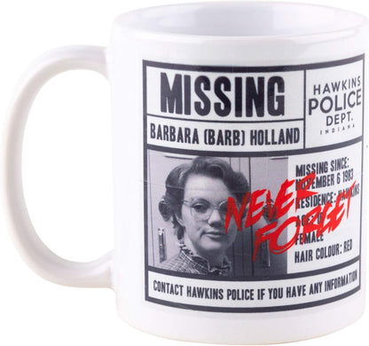 Stranger Things Ceramic Mug with Image of Missing Barb Poster in Presentation Box - Official Merchandise