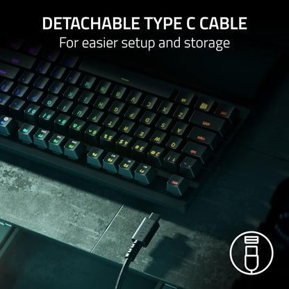 لوحة مفاتيح الألعاب Razer Huntsman V2 TKL Tenkeyless - مفتاح أرجواني 