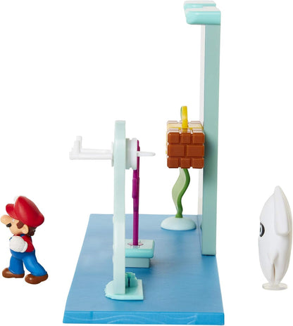 مجموعة لعب سوبر ماريو تحت الماء مع قطعة بيئية تفاعلية، وشخصية ماريو المفصلة مقاس 2.5 بوصة وشخصية الحبار - اجمع وأنشئ عالم ماريو الخاص بك!