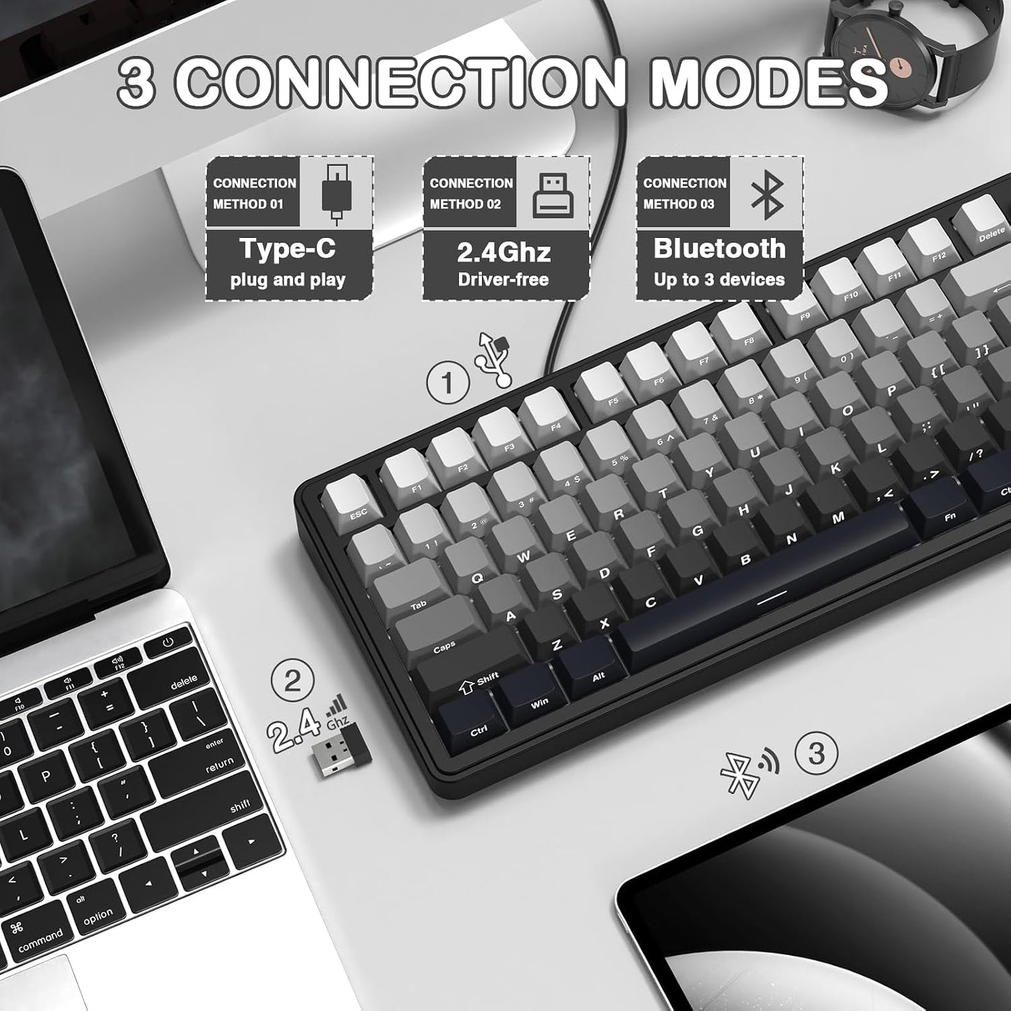 ATTACK SHARK X85 Wireless Mechanical Gaming Keyboard RGB - Moon Night