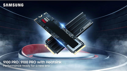 Samsung 9100 PRO 8TB NVMe SSD with Heatsink – PCIe 5.0 x4, 14,800MB/s Read, 13,400MB/s Write, 8GB DRAM, 4,800TBW & Samsung V-NAND TLC