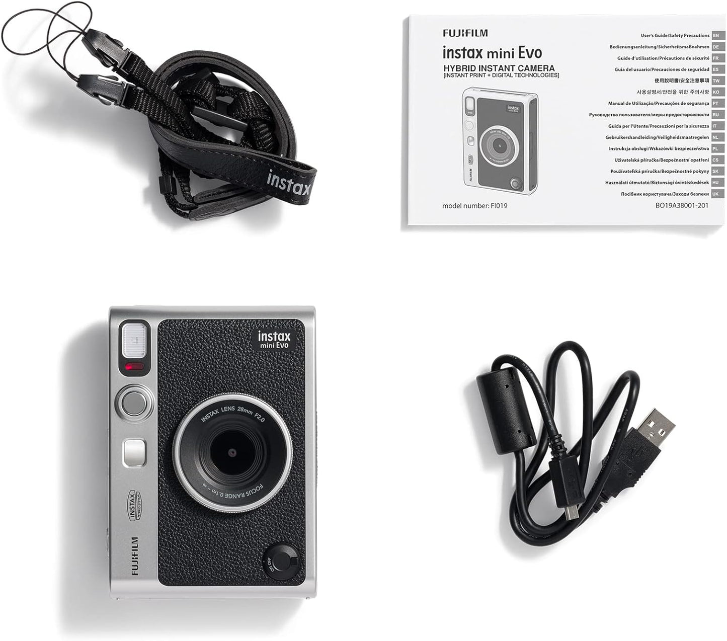 Fujifilm Instax Mini EVO Instant Camera - Black | Brown