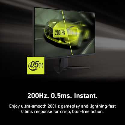MSI MAG 275QF E20 Gaming Monitor 27" 2560 x 1440 (WQHD), 200Hz, AMD Adaptive Sync, HDR-Ready, HDMI, VGA port, VESA mount, Tilt