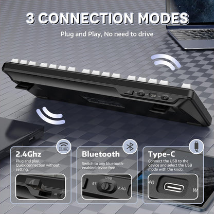ATTACK SHARK X87 Wireless Tri-Mode Mechanical Gaming Keyboard - Black