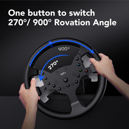 PXN V99 PC Racing Wheel, Real Force Feedback Steering Wheel with Pedals and Shifter, Detachable 270/900 Degree Race Simulator - PS5 | PS4 | PC | Xbox One | Xbox Series