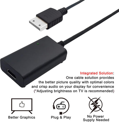 HDMI Cable for Sega Dreamcast DC Console, Dreamcast to HDMI Adapter with True VGA Signal Output (100% Improved Video Quality-HD Converter)