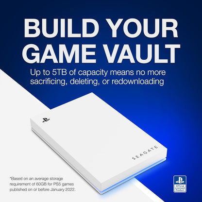 Seagate Game Drive for PlayStation Consoles 2 TB External Hard Drive - USB 3.2 Gen 1, Officially-Licensed