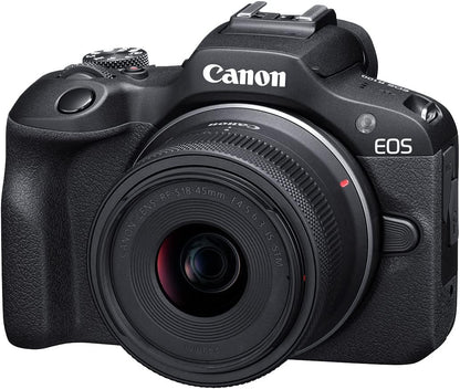 Canon EOS R100 Mirrorless Camera RF-S18-45mm F4.5-6.3 is STM Lens Kit, 24.1 Megapixel CMOS (APS-C) Sensor, 4K Video