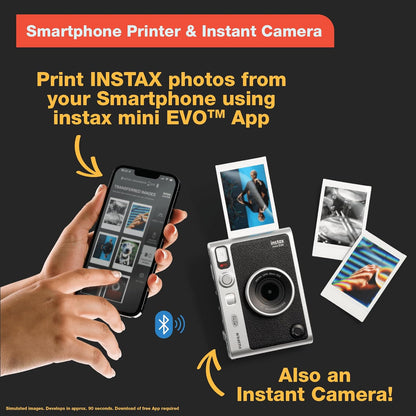Fujifilm Instax Mini EVO Instant Camera - Black | Brown