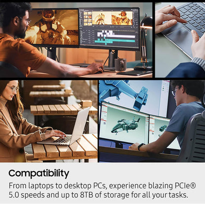 SAMSUNG SSD 9100 PRO with Heatsink 4TB, PCIe 5.0x4 M.2 2280, Seq. Read Speeds Up to 14,800/13,400 MB/s, Best for AI Computing, Gaming, and Heavy Duty Workstations (MZ-VAP4T0CW)