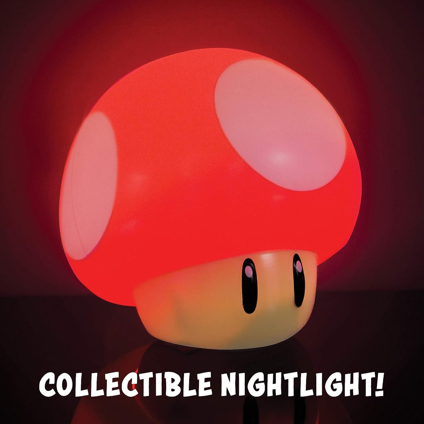 Super Mario Bros Mushroom Light with Sound, Nintendo Collectable Light Up Figure - Red