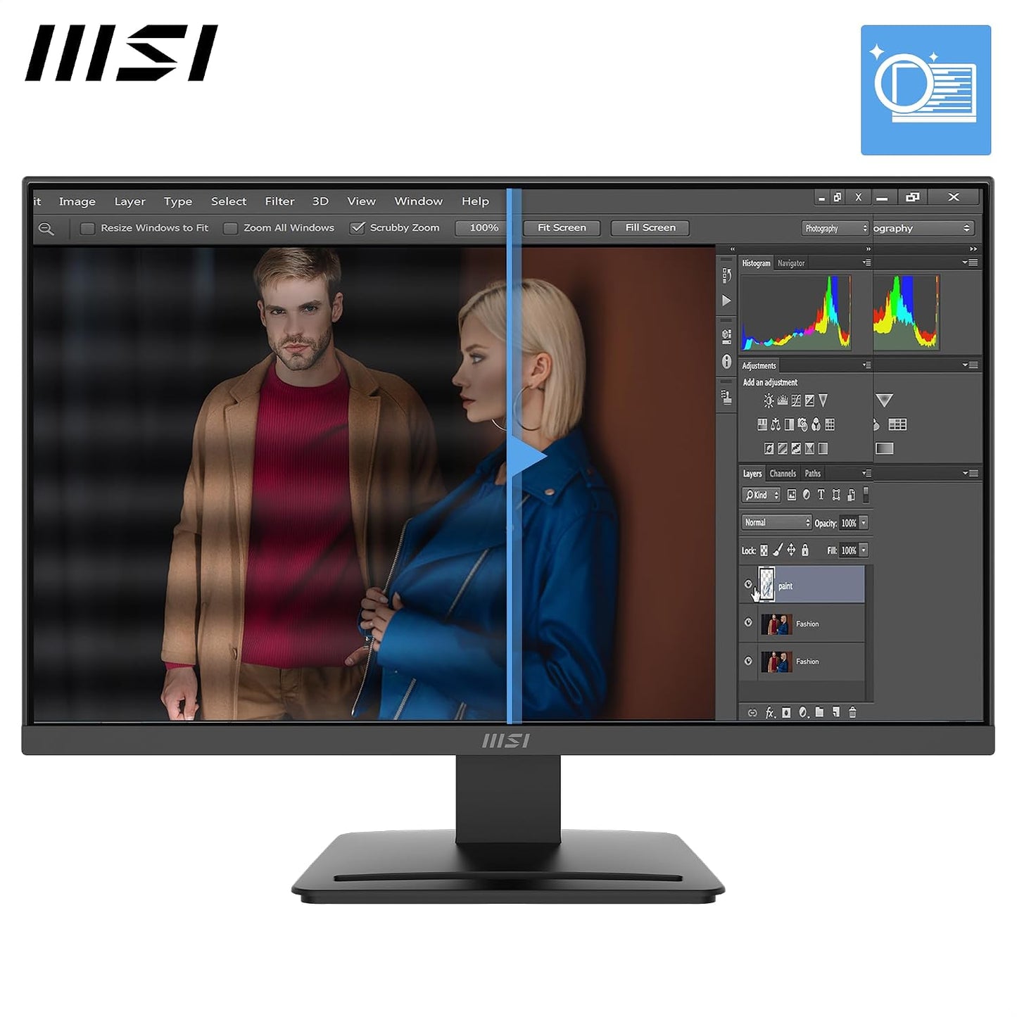 MSI PRO MP243L E14 24-inch IPS 1920 x 1080 (FHD) Gaming Office Monitor, 144Hz, Free-Synch, HDR Ready