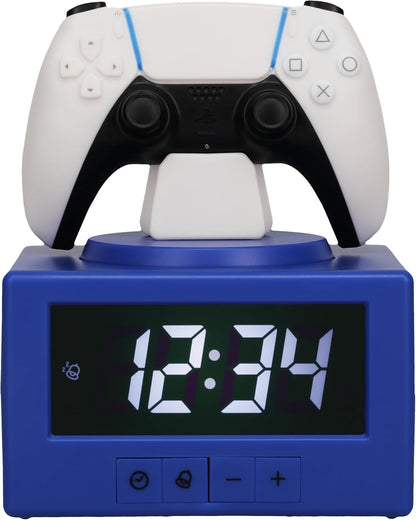 Paladone PlayStation DualSense Controller Digital Alarm Clock with Night Light Function - Officially Licensed Gaming & Bedroom Décor for Kids & Teens