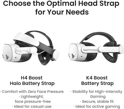 KIWI design K4 Boost Comfort Battery Head Strap for Meta/Quest 3/3S, Dual Charge the VR Headset and Battery Strap in 2.5h