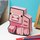 Minecraft Pig Night Light, Officially Licensed Minecraft Mob Bedroom Decor and Desk Lamp for Kids