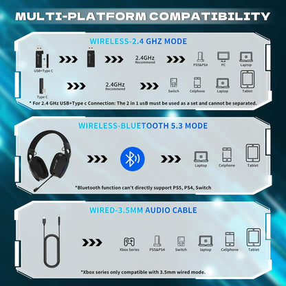 ATTACK SHARK L90 Over-Ear Wireless Gaming Headphone with Mic - Black | White