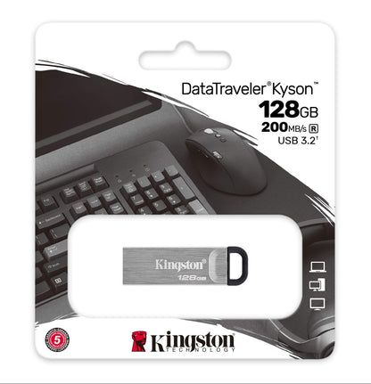Kingston DataTraveler Kyson High Performance USB 3.2 Metal Flash Drive | Speeds up to 200MB/s -  32GB | 64GB | 128GB