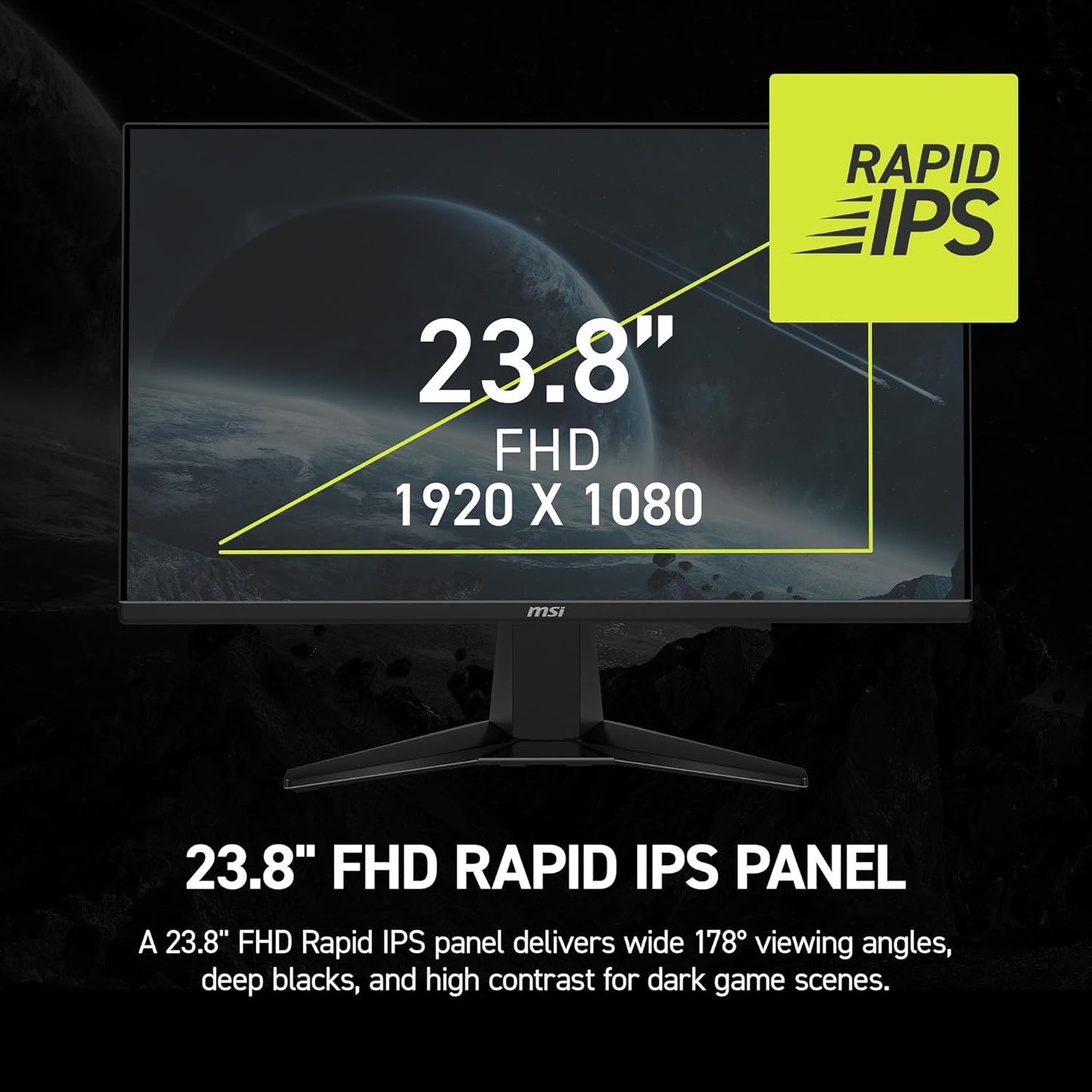 MAG 245F X24 24-inch 1920 x 1080 (FHD) Gaming Monitor, 240Hz, AMD FreeSync Premium, HDR Ready