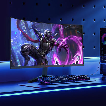KOORUI 24E6CA 24 inch Curved Gaming Monitor 180Hz FHD 1080P Computer Monitor, 1ms 1500R VA Display, Adaptive Sync, FreeSync Premium, HDR10
