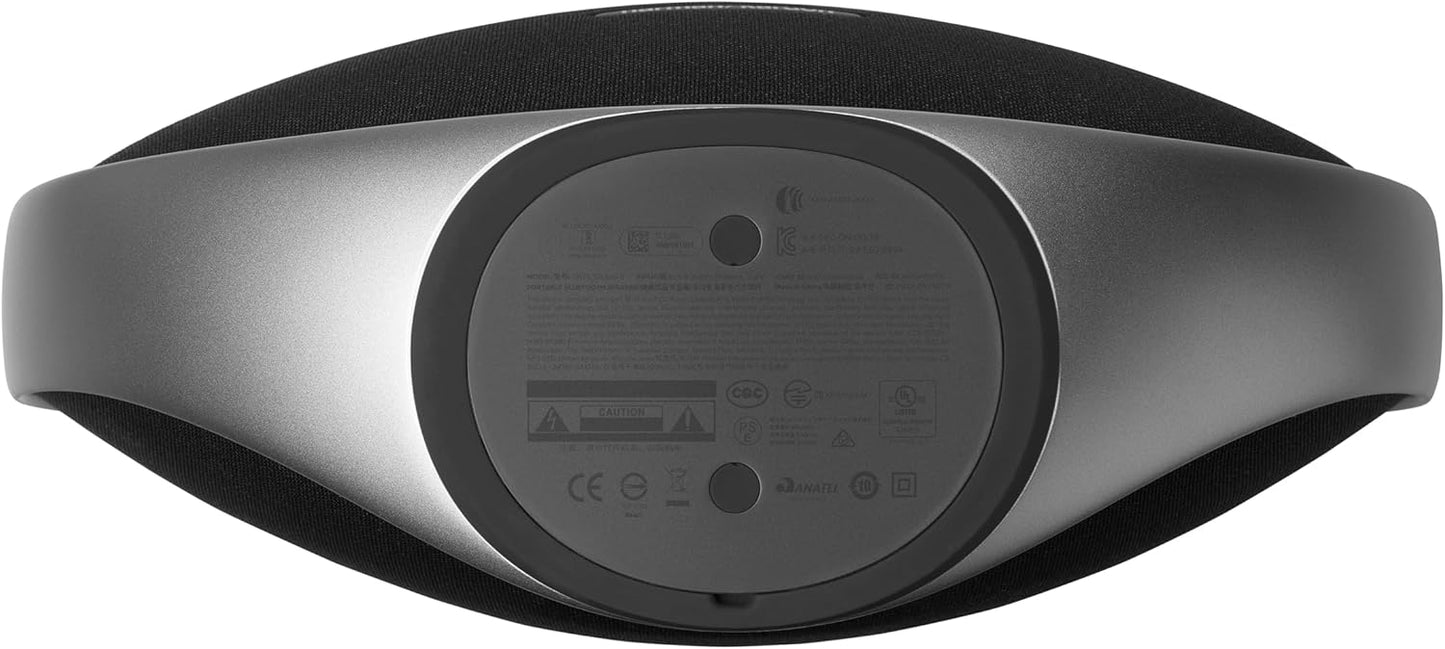 Harman Kardon Onyx Studio 9 - Portable Stereo Bluetooth Home Speaker with Built-in Battery and USB Charging, self-Tuning, and Multi-Speaker Connection by Auracast - Black | Grey