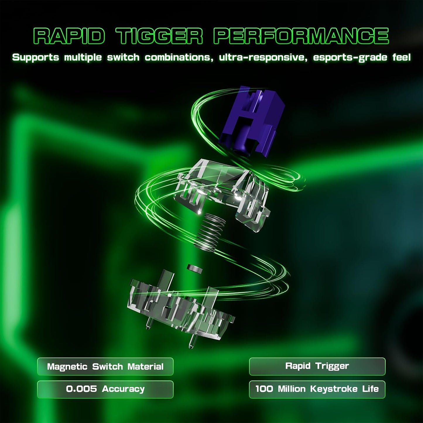 ATTACK SHARK R85 HE Wired 75% Rapid Trigger Mechanical Magnetic Switch - Green