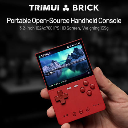 Trimui Brick Retro Game Console, 64GB 3.2-Inches, 1024x768 IPS Screen - Black