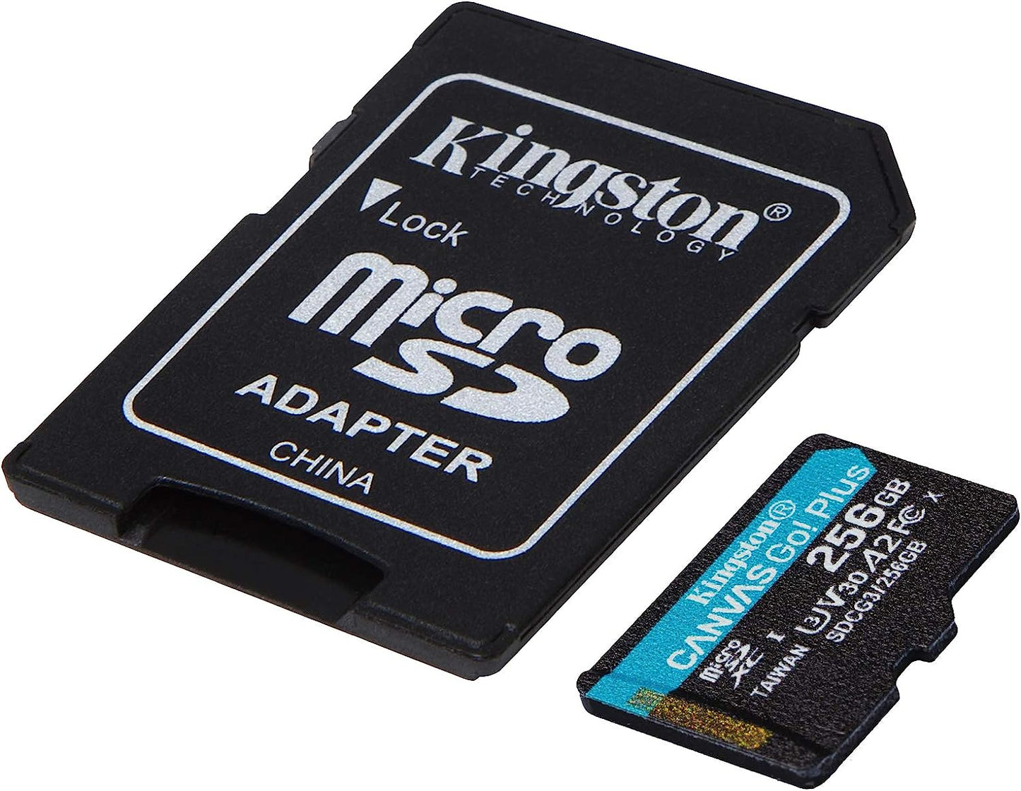 Kingston 256GB microSDXC Canvas Go Plus 170MB/s Read UHS-I, C10, U3, V30, A2/A1 Memory Card + Adapter (SDCG3/256GB)