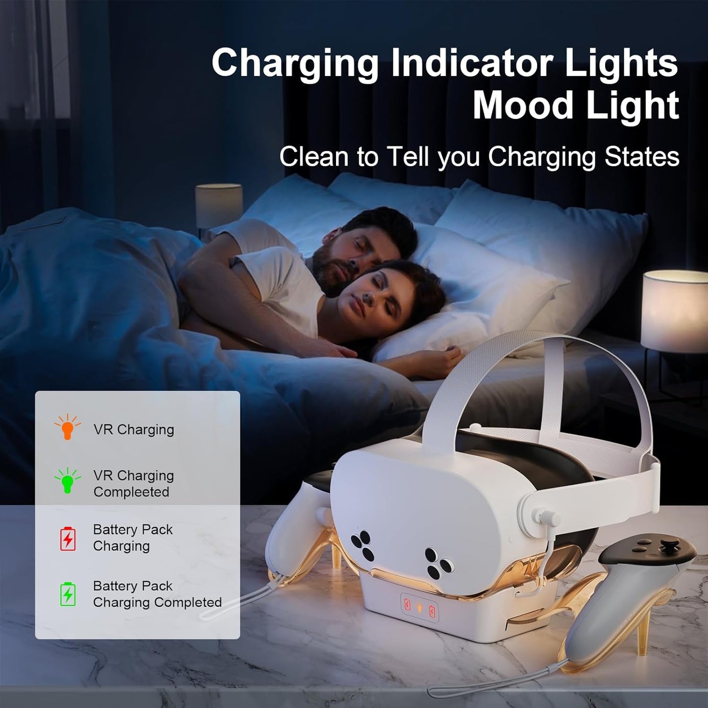 DOBE Charging Station with Rechargeable Batteries & LED Light Meta Quest 3 | Meta Quest 3S