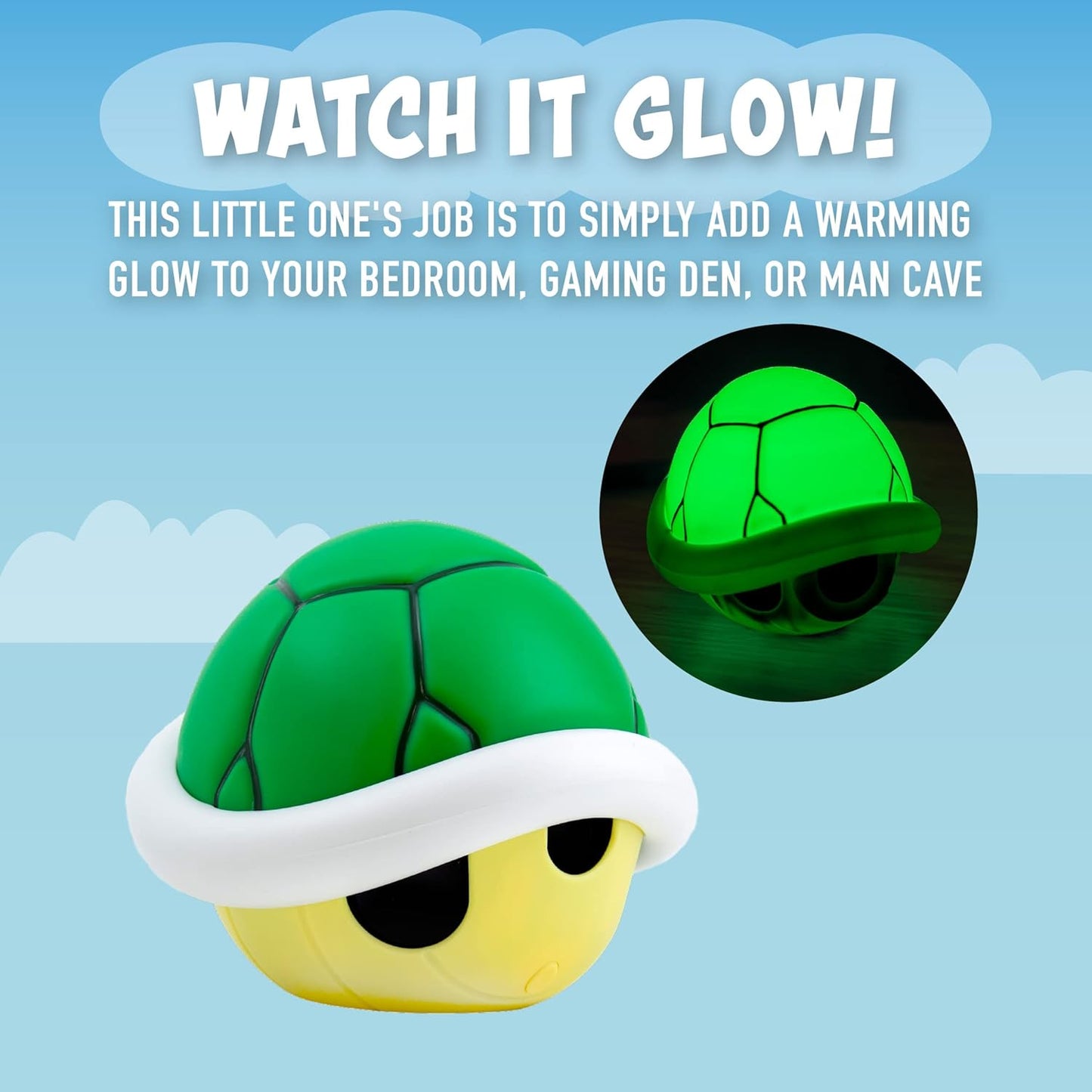 Paladone Super Mario Bros Green Shell Light with Sound | Battery Operated | Official Nintendo Merchandise