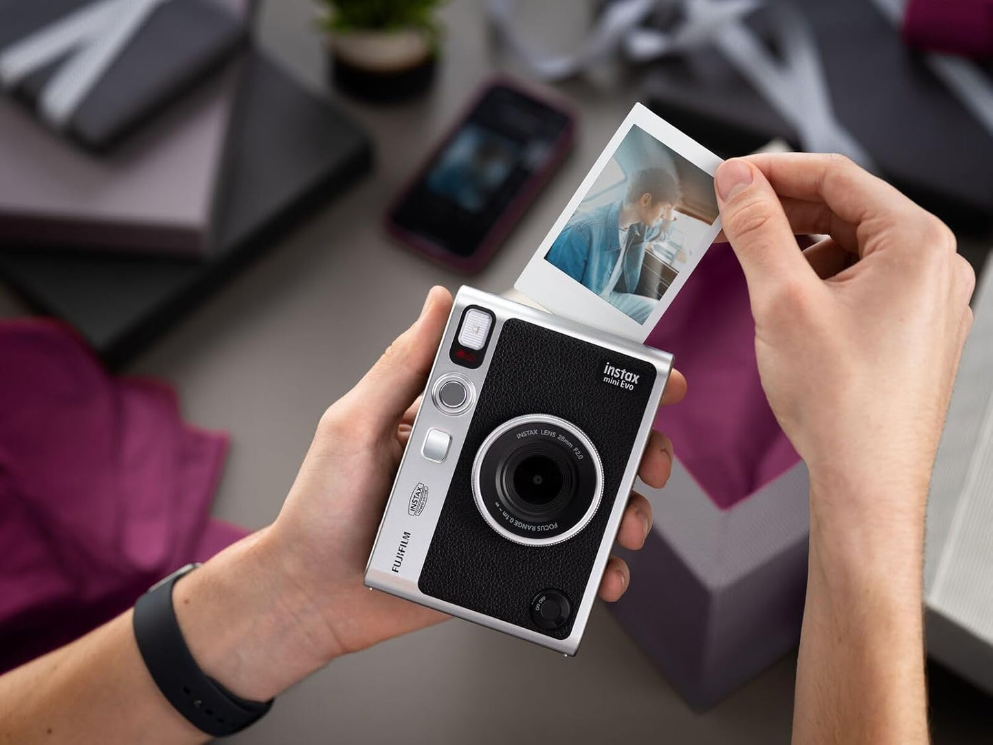 Fujifilm Instax Mini EVO Instant Camera - Black | Brown