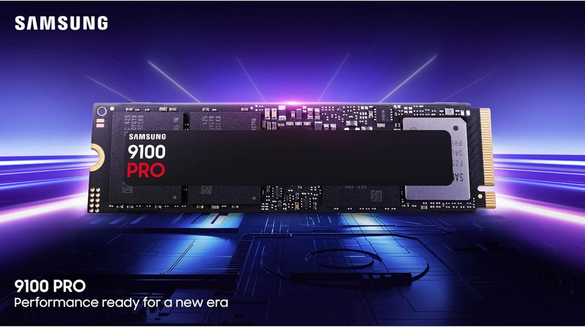 Samsung 9100 PRO 8TB NVMe SSD with Heatsink – PCIe 5.0 x4, 14,800MB/s Read, 13,400MB/s Write, 8GB DRAM, 4,800TBW & Samsung V-NAND TLC