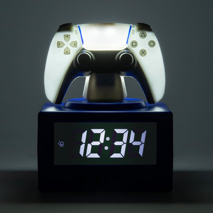 Paladone PlayStation DualSense Controller Digital Alarm Clock with Night Light Function - Officially Licensed Gaming & Bedroom Décor for Kids & Teens