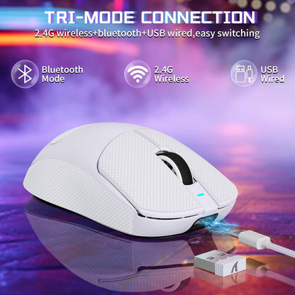 ATTACK SHARK X8 SE Tri-Mode Wireless Gaming Mouse Ergonomic 59g Lightweight - Black | White