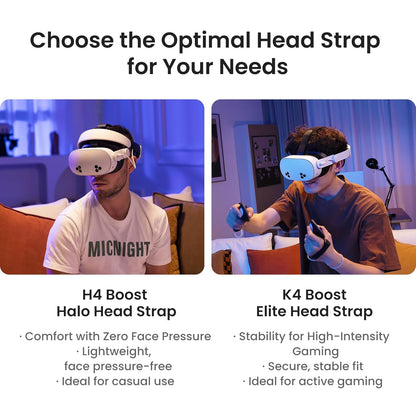 KIWI design H4 Boost Comfort Battery Head Strap Accessories for Meta/Oculus Quest 3/3S, Dual Fast Charge the VR Headset and Battery Strap in 2.5h, Halo Strap Reduce Facial Pressure
