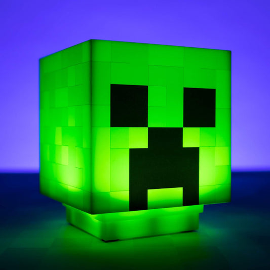 Paladone Minecraft Creeper Desk Light with Official Creeper Sounds, Night Light USB Rechargeable