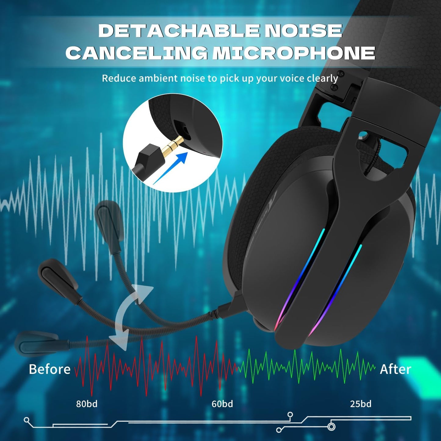 ATTACK SHARK L90 Over-Ear Wireless Gaming Headphone with Mic - Black | White