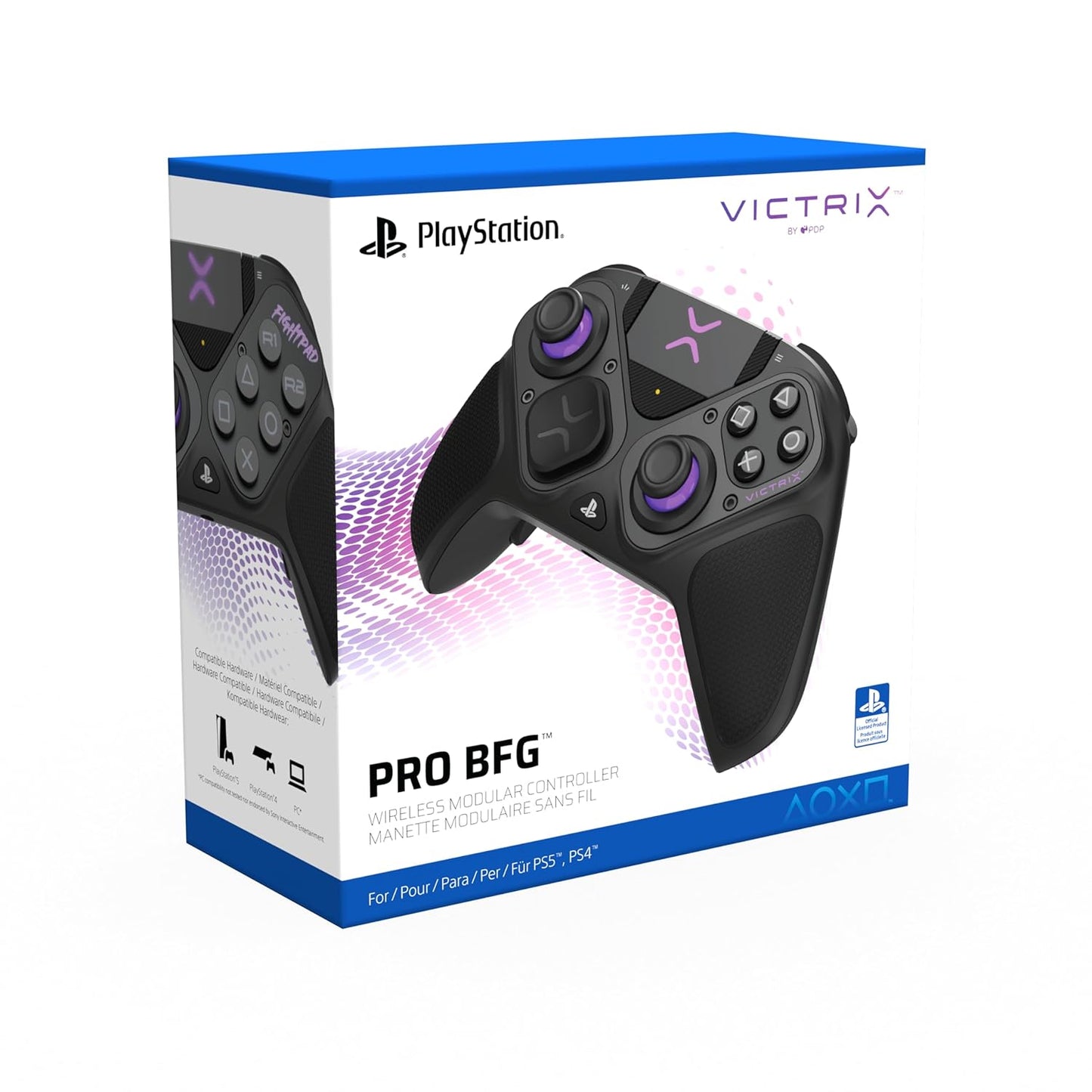 PDP Victrix Pro BFG Wireless Gaming Controller for Playstation 5 / PS5, PS4, PC - Black