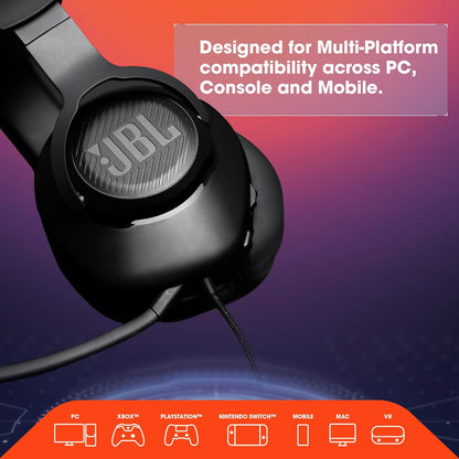 JBL Quantum 100 - Wired Over-Ear Gaming Headphones - Black