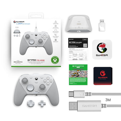 GameSir G7 Pro Tri-Mode Controller for Xbox Series X|S, Xbox One, Wireless Gamepad for PC&Android with TMR Sticks, Hall Effect Analog Triggers - White