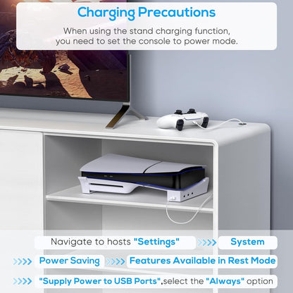 حامل أفقي لجهاز بلاي ستيشن 5 سليم من إيبيجا مزود بأربعة منافذ USB