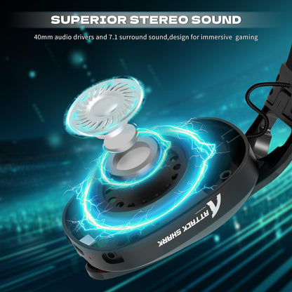 ATTACK SHARK L90 Over-Ear Wireless Gaming Headphone with Mic - Black | White
