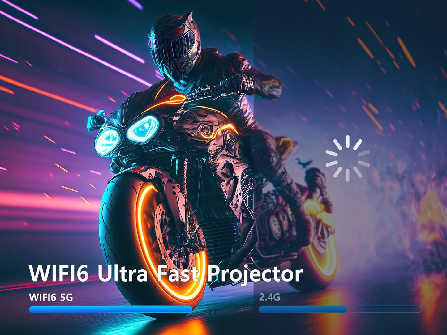 HY320 Portable Auto Keystone Projector, Natvie 1080P Smart Projector FHD 4K Supported 10000 Lumens with WiFi 6, BT 5.0, 180 Degree Rotation, Built-in Android 11.0- Black