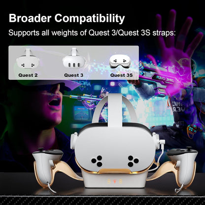 محطة شحن DOBE مع بطاريات قابلة لإعادة الشحن وإضاءة LED لجهاز Meta Quest 3 | Meta Quest 3S 
