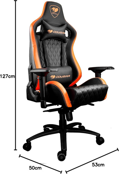 Cougar Armor S Gaming Chair with Reclining and Height Adjustment - Black