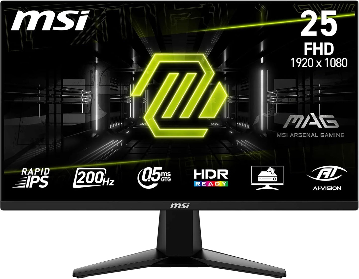 MSI MAG 255F E20 24.5" FHD Gaming Monitor 1920x1080 – 200Hz, 0.5ms, HDR Compatible